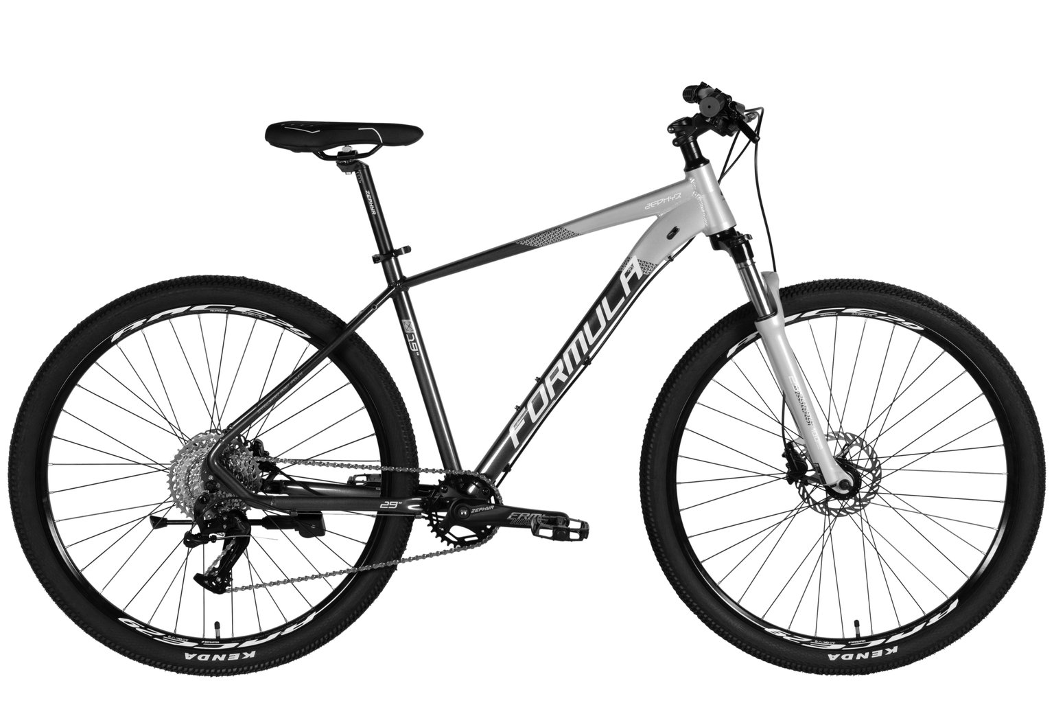 Велосипед AL 29" Formula ZEPHYR 1.0 HDD рама-19" темно-сріблястий з зеленим 2025