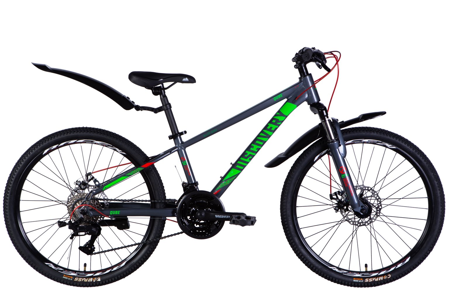 Велосипед AL 24" Discovery QUBE DD CS рама-11,5" сірий 2025