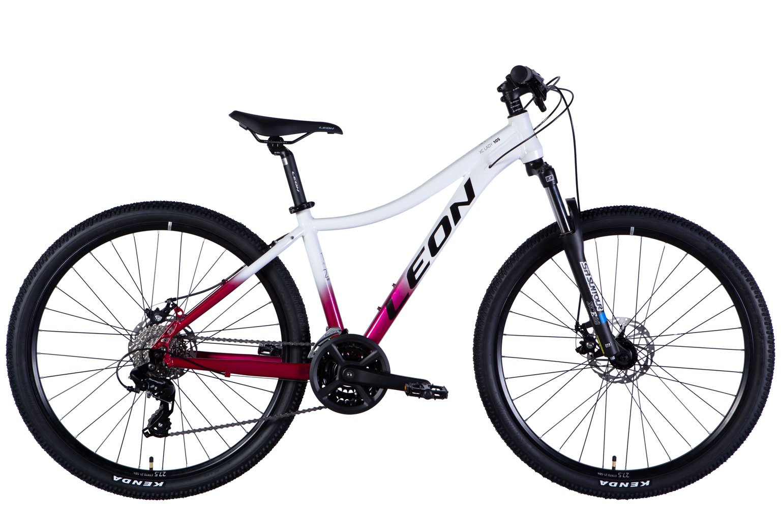 Велосипед AL 27,5" Leon XC LADY 105 DD CS рама-16" білий з малиновим 2025