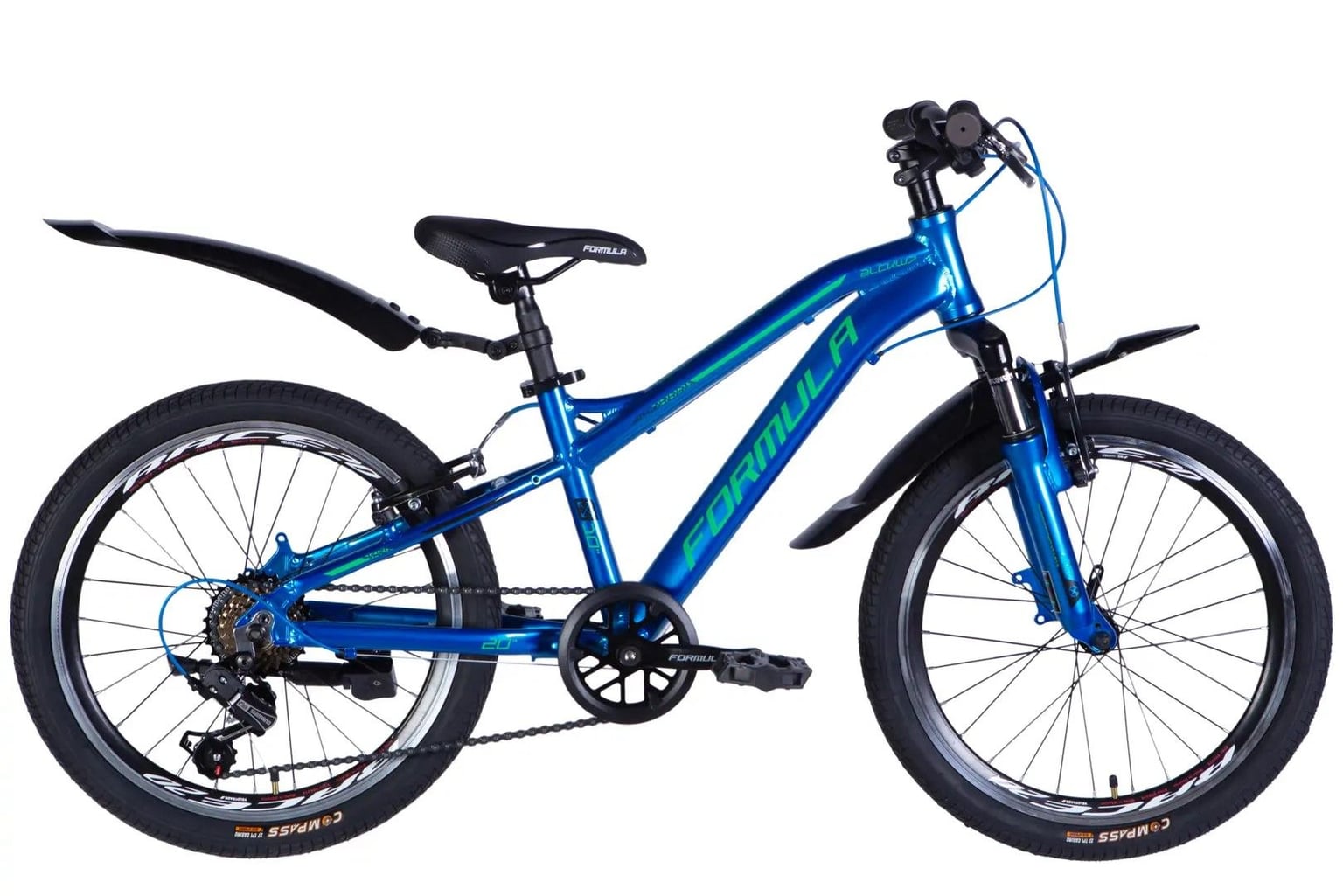 Велосипед AL 20" Formula BLACKWOOD Vbr FR рама-11" синій з зеленим 2026