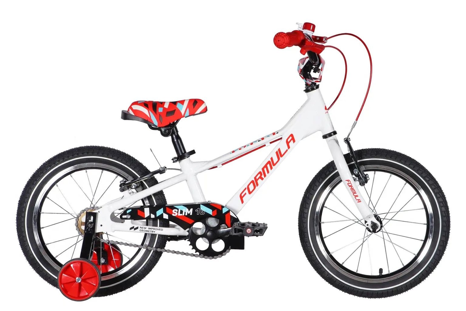 Велосипед AL 16" Formula Kid SLIM Vbr FR рама-8,5" білий з червоним 2026