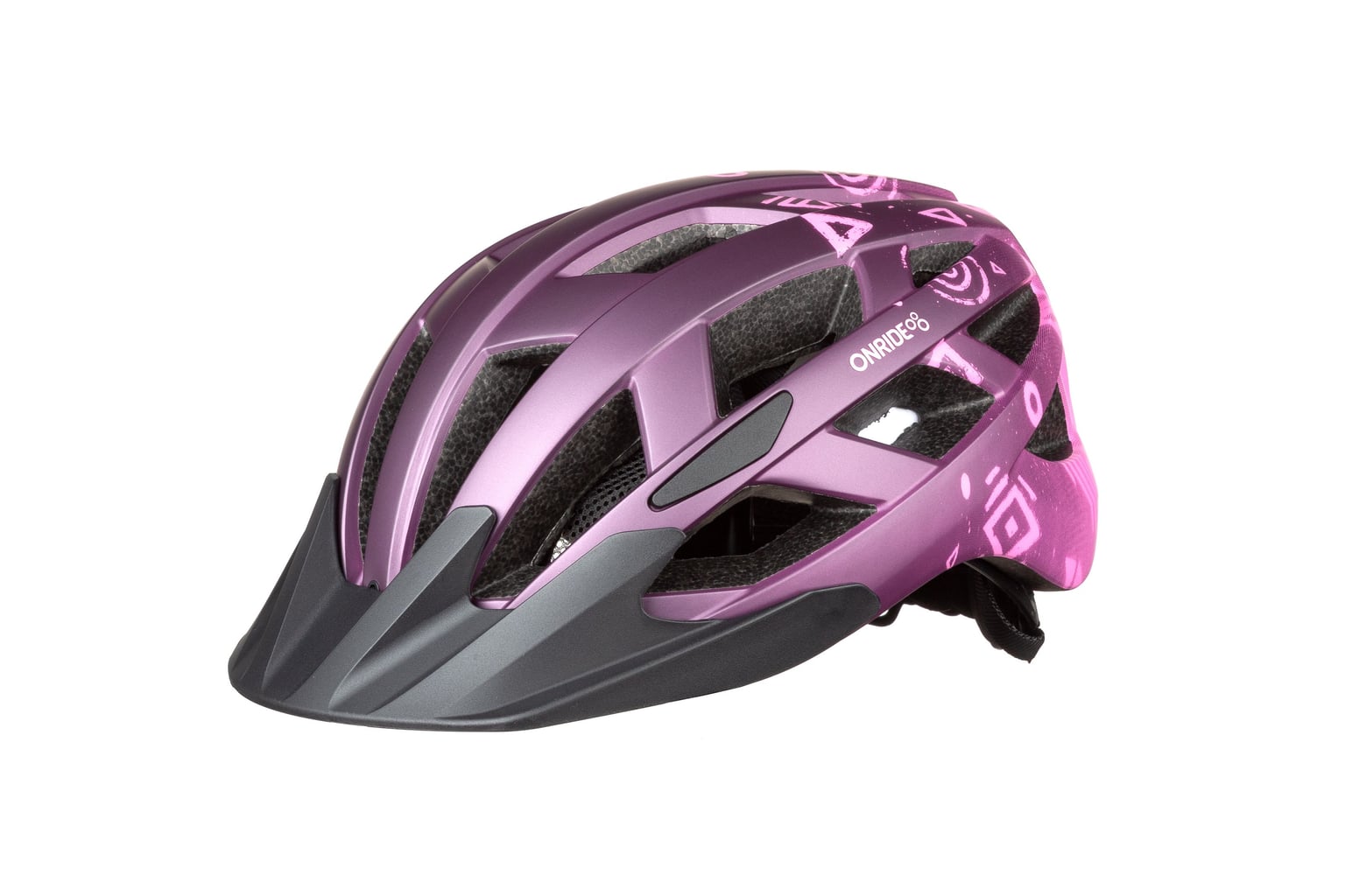 Шолом  велосипедний ONRIDE Muse  , колір-  сірий/рожевий , розмір-  S (52-56 cm) , з мигалкою  Type-C