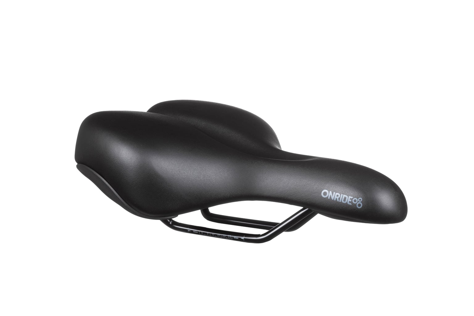 Сідло ONRIDE Glee, сталеві рамки, 265х190 мм, з ручкою, чорний
