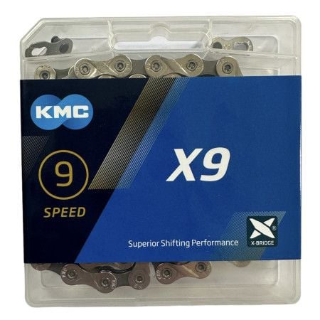 Ланцюг KMC X9 Silver 114 ланок з замком в боксі