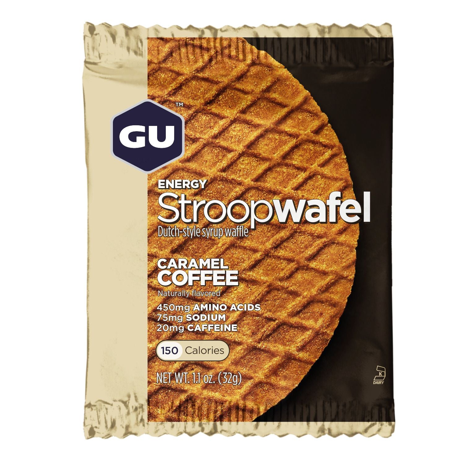 Енергетична вафля GU Energy Waffle Coffee Caramel, 32 г (20 мг кофеїну) (15.04.2027)