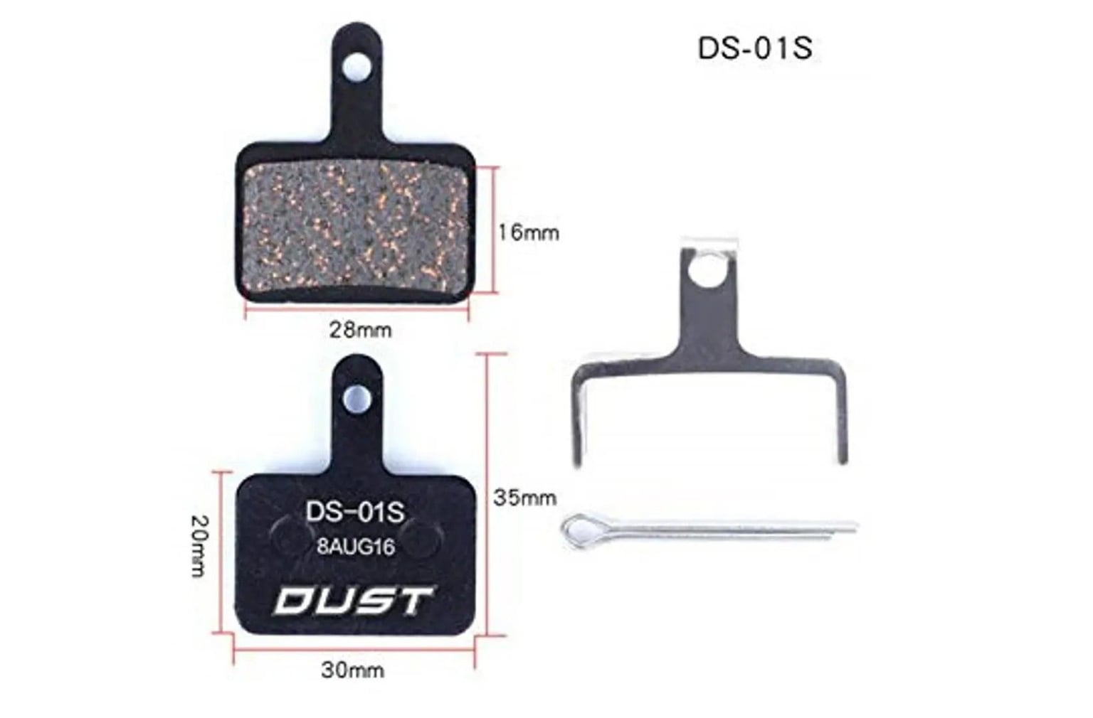 Колодки гальмівні disc Напівметал DUST DS-01S Shimano M515/M446/Tektro Draco AM (брендоване пакування)